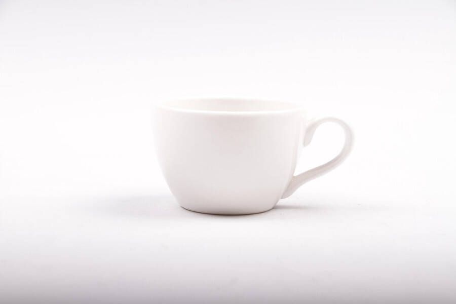 Duralite Koffie Kop & schotel Feestdagen tip 18cl Wit Classic white Porselein set á 6 stuks
