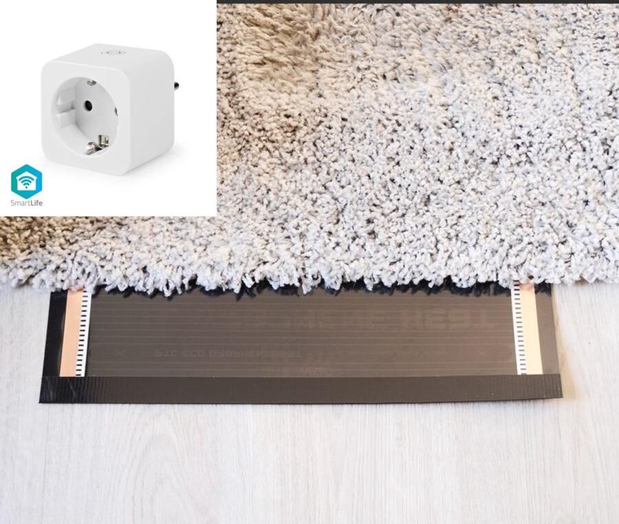 Durensa Smart verwarmingsfolie infrarood folie woonkamer voor vloerbedekking tapijten vloerkleden elektrisch Wifi 80 cm x 220 cm 387 Watt