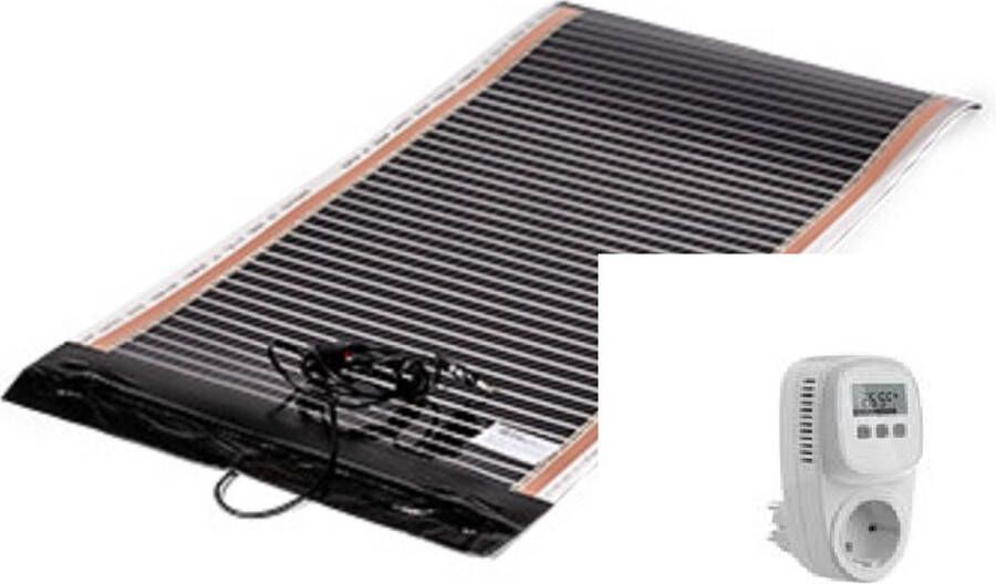 Durensa Karpet verwarming parket verwarming infrarood folie vloerverwarming 150 cm x 200 cm 480 Watt inclusief thermostaat