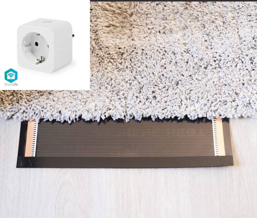 Durensa Smart verwarmingsfolie infrarood folie woonkamer voor vloerbedekking tapijten vloerkleden elektrisch Wifi 80 cm x 210 cm 370 Watt