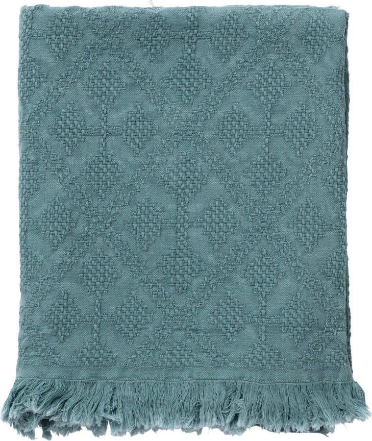 Dutch Decor BELLE Plaid 130x180 cm 100% katoen geweven patroon Sagebrush Green groen