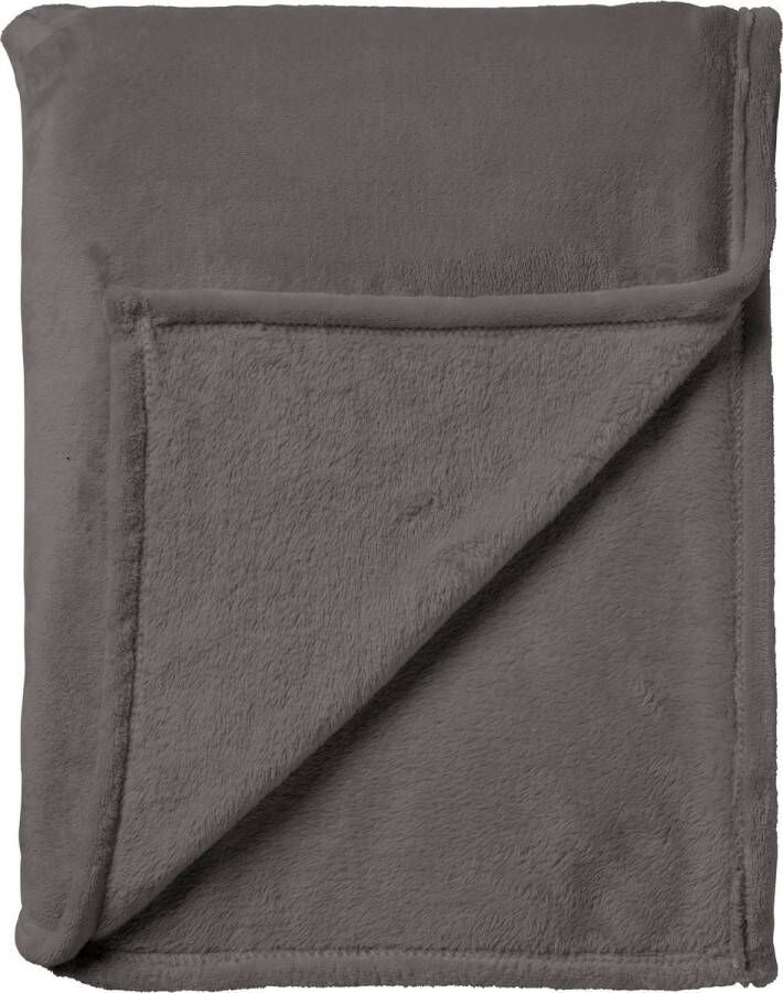 Dutch Decor BILLY Plaid 150x200 cm flannel fleece superzacht Driftwood taupe