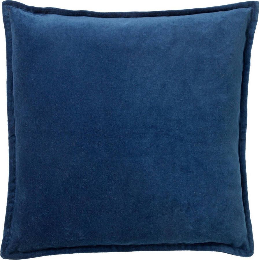 Dutch Decor CAITH Kussenhoes 50x50 cm 100% katoen velvet Insignia Blue donkerblauw