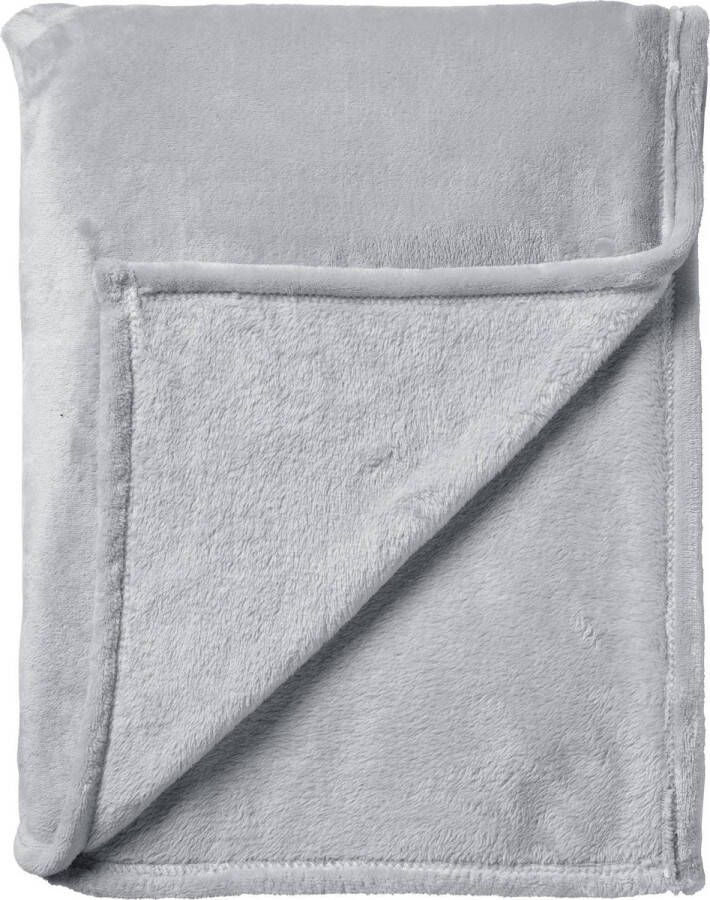 Dutch Decor CHARLIE Plaid 200x220 cm extra grote fleece deken effen kleur Micro Chip lichtgrijs