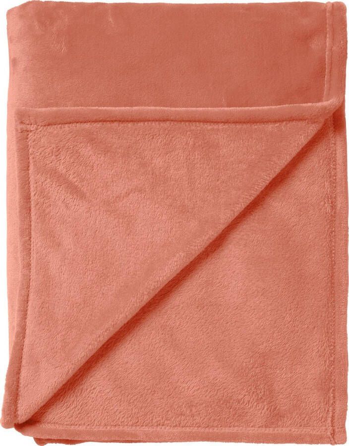 Dutch Decor CHARLIE Plaid 200x220 cm extra grote fleece deken effen kleur Muted Clay roze