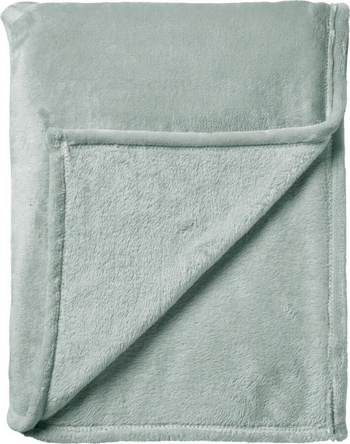 Dutch Decor CHARLIE Plaid 200x220 cm extra grote fleece deken effen kleur Jadeite groen