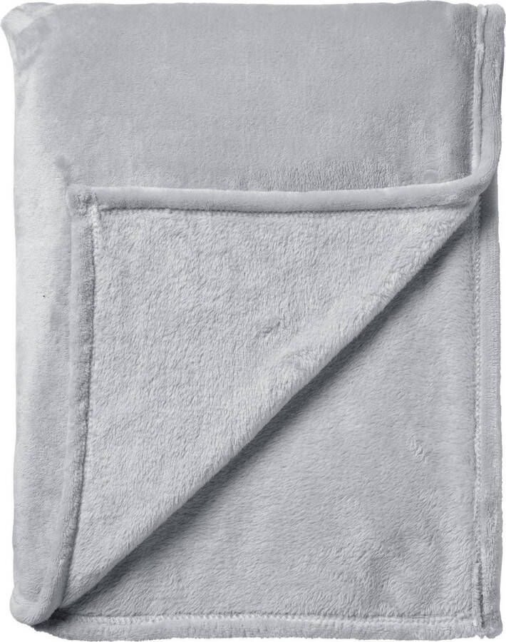 Dutch Decor CHARLIE Plaid 200x220 cm extra grote fleece deken effen kleur Micro Chip lichtgrijs Deken