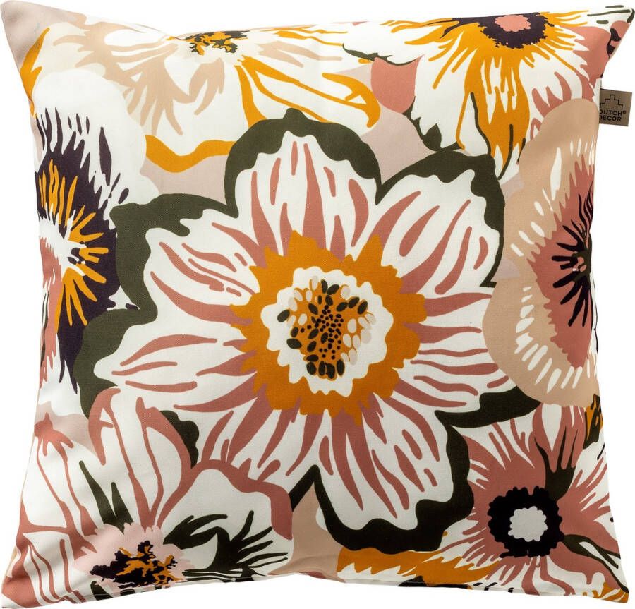 Dutch Decor DONNA Outdoor Sierkussen 45x45 cm gestileerde bloem Pumice Stone multicolor