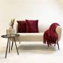 Dutch Decor FLORIJN Plaid van fleece 150x200 cm Merlot rood superzacht met franjes - Woondeken - Thumbnail 2