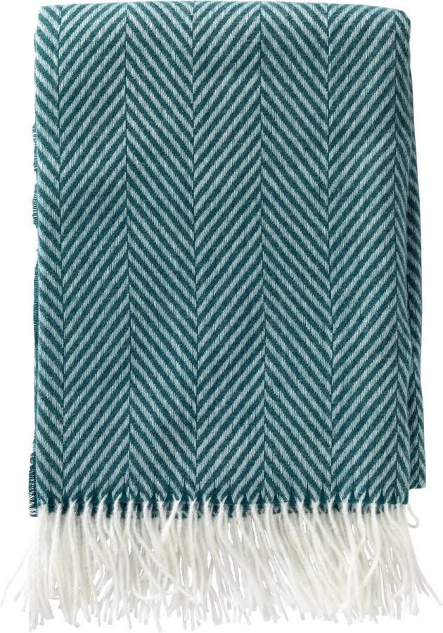 Dutch Decor JOSEFIEN Plaid 140x180 cm lichtgewicht zigzag patroon -Deep Lake blauw