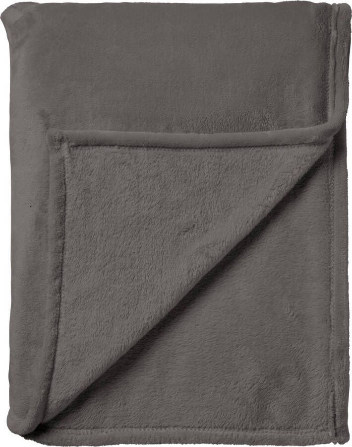 Dutch Decor MARLEY Plaid 150x200 cm zachte fleece deken extra dik Driftwood taupe
