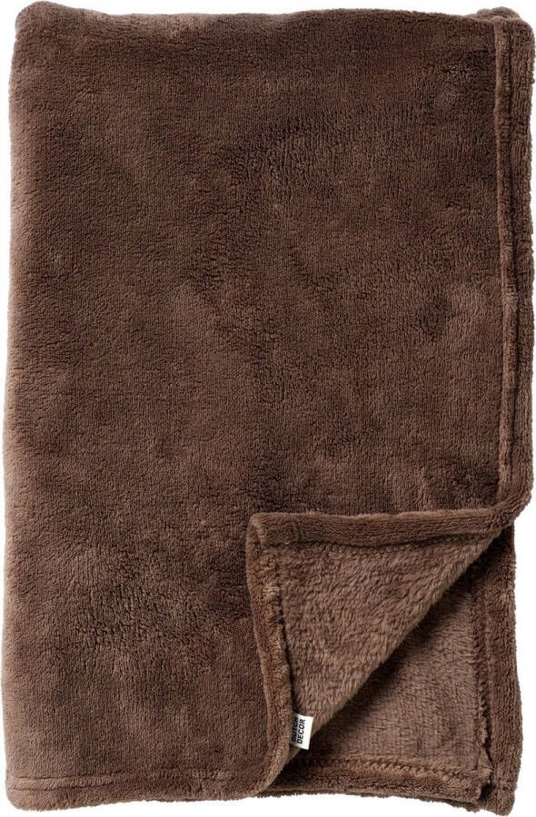 Dutch Decor OWEN Plaid 130x160 cm coral fleece deken heerlijk zacht Chocolate Martini donkerbruin