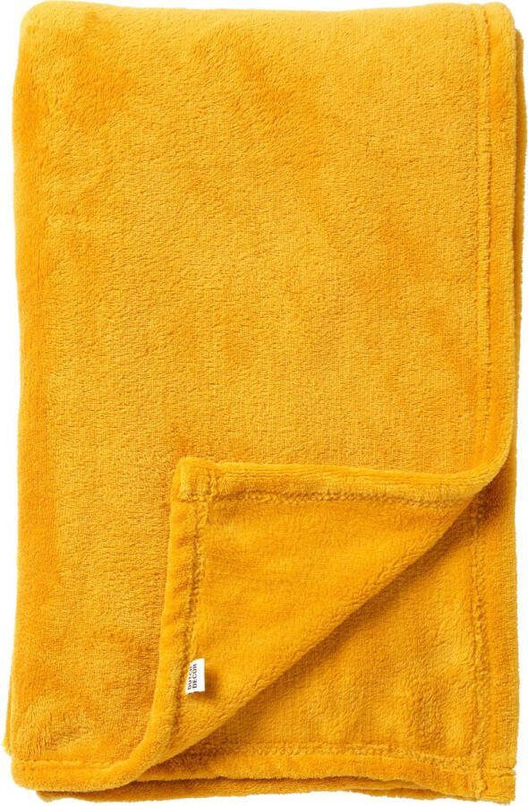 Dutch Decor OWEN Plaid 130x160 cm coral fleece deken heerlijk zacht Golden Glow geel