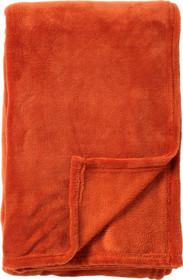 Dutch Decor OWEN Plaid 130x160 cm coral fleece deken heerlijk zacht Potters Clay oranje