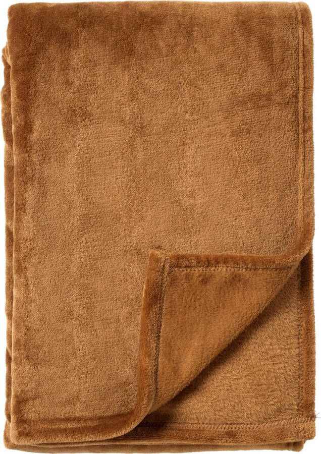 Dutch Decor OWEN Plaid 130x160 cm coral fleece deken heerlijk zacht Tobacco Brown bruin