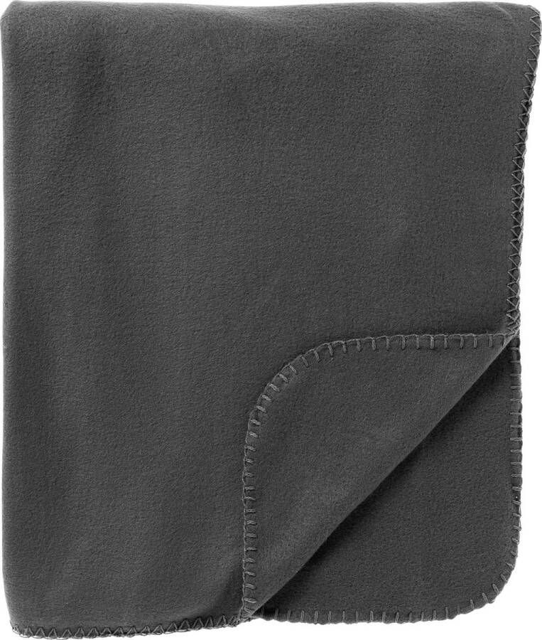 Dutch Decor PABLO Plaid 150x200 cm 100% polyester fleece terrasplaid Charcoal Gray antraciet