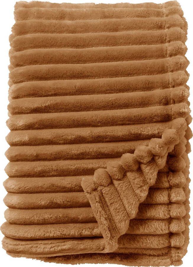 Dutch Decor RICKY Plaid 150x200 cm superzacht warm en donzig Tobacco Brown bruin
