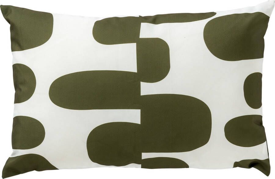 Dutch Decor RIVANO Outdoor Sierkussen 40x60 cm waterafstotend en uv-bestendig Olive Branch groen Tuinsierkussen