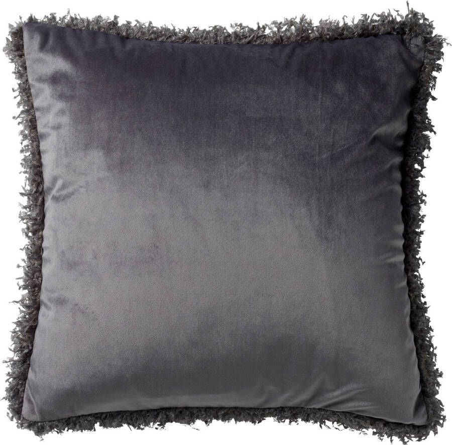 Dutch Decor SAARA Kussenhoes van katoen Charcoal Grey 45x45 cm grijs