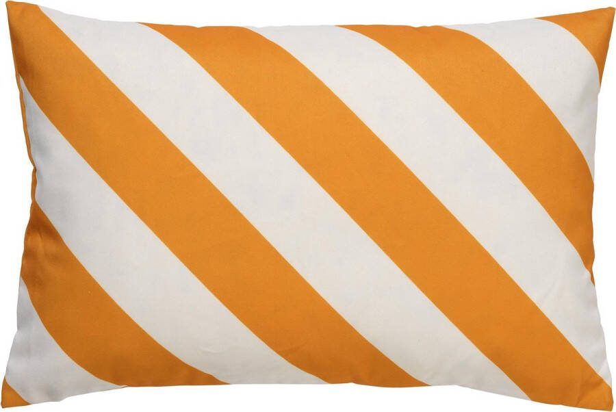 Dutch Decor SANZENO Outdoor Sierkussen 40x60 cm waterafstotend en uv-bestendig gestreept Golden Glow wit en geel Tuinsierkussen