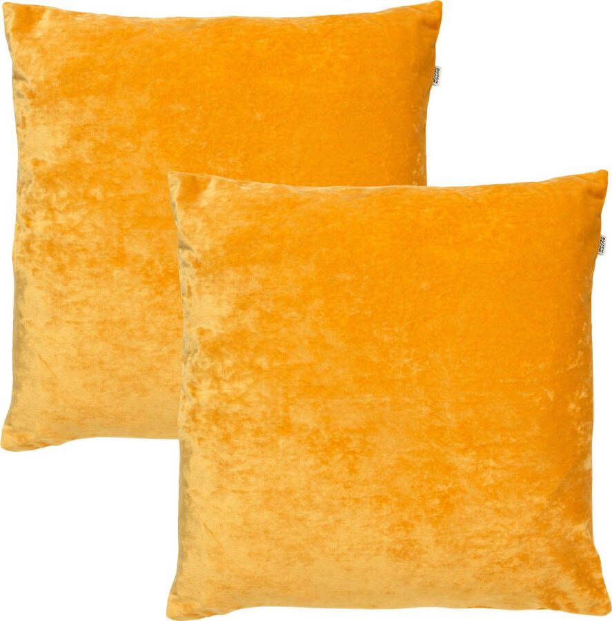 Dutch Decor Set van 2 Kussenhoezen SKY 45x45 cm Velvet Golden Glow geel unikleur