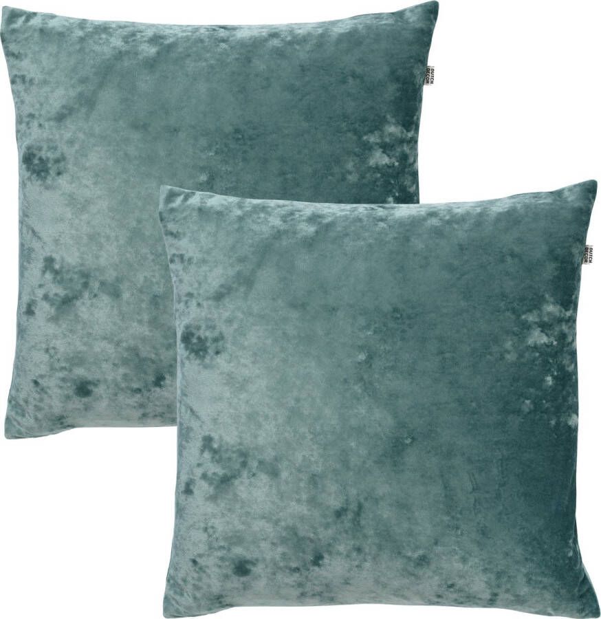 Dutch Decor Set van 2- SKY- Kussenhoezen unikleur Sagebrush Green 45x45 cm Groen