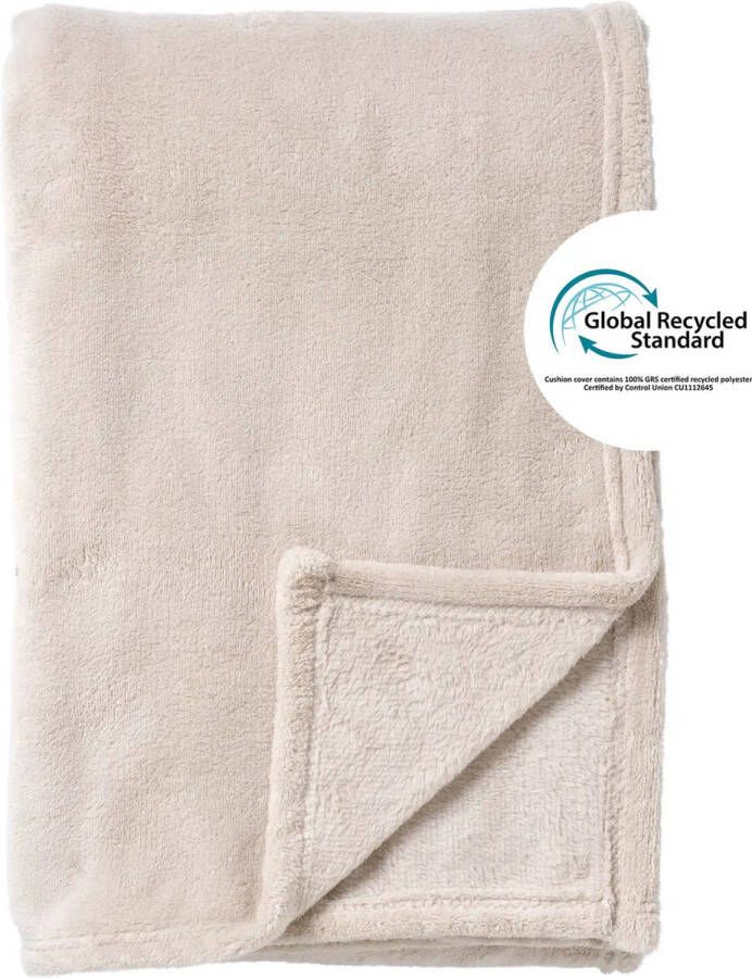 Dutch Decor SIDNEY Plaid 140x180 cm Fleece deken van 100% gerecycled polyester – superzacht Eco Line collectie Pumice Stone beige