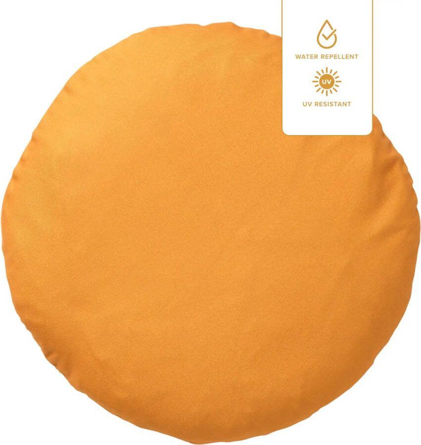 Dutch Decor SOL Sierkussen rond outdoor 40 cm Golden Glow waterafstotend en uv-bestendig geel