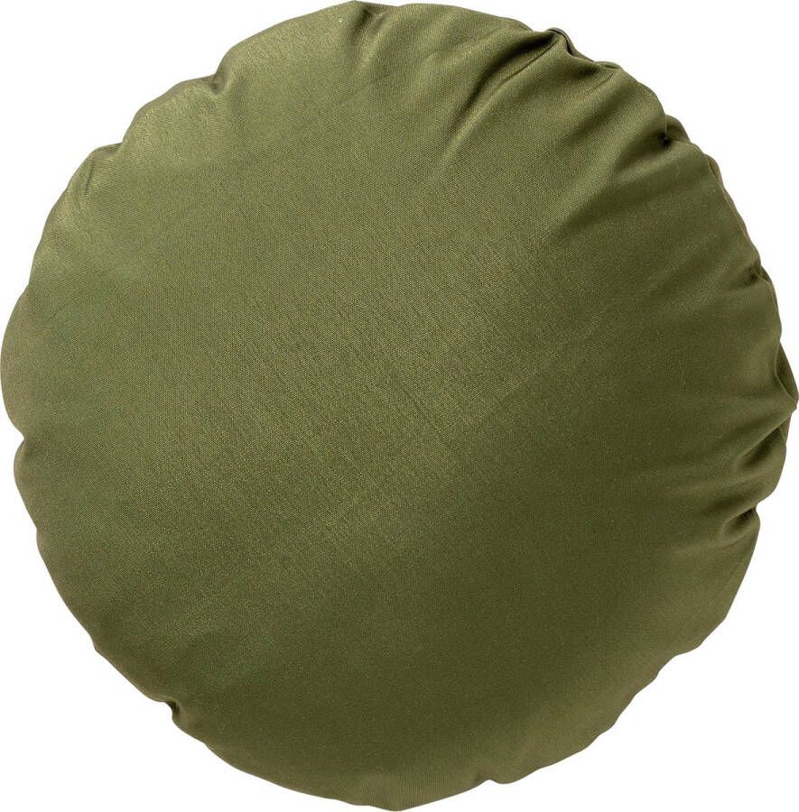 Dutch Decor SOL Sierkussen rond outdoor 40 cm Olive Branch waterafstotend en uv-bestendig groen Tuinsierkussen