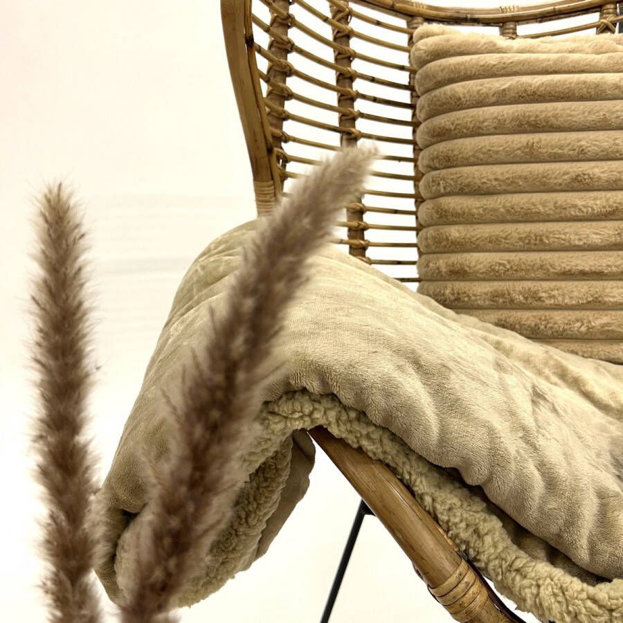Dutch Decor STANLEY Plaid 150x200 cm fleece deken met teddy en fleece Semolina beige Deken
