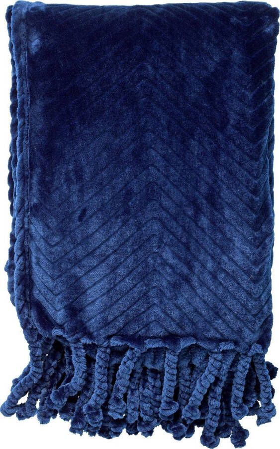 Dutch Decor ZIGGY Plaid van fleece 140x180 cm Insignia Blue blauw - Woondeken