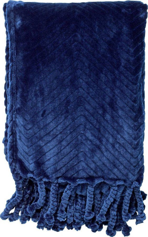 Dutch Decor ZIGGY Plaid van fleece 140x180 cm Insignia Blue donkerblauw