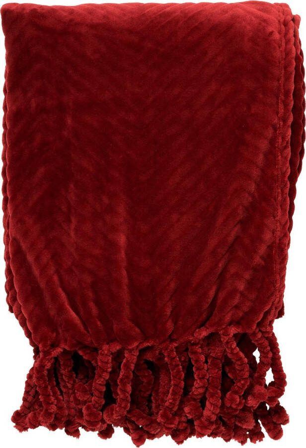 Dutch Decor ZIGGY Plaid van fleece 140x180 cm Merlot rood