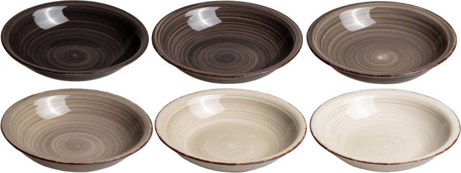 Dutch Kitchen Diepe Borden Ø21Cm Loft 6 Stuks Industrieel Aardewerk