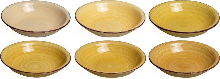 Dutch Kitchen Diepe borden Ø21Cm Sardegna 6 Stuks Sunny Fall Aardewerk