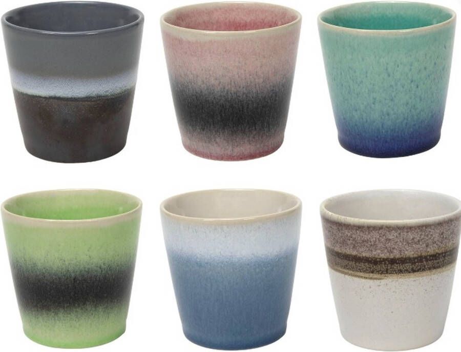 Dutch Kitchen Koffiekopjes AX 200 ml 6 stuks zonder oor hip en trendy