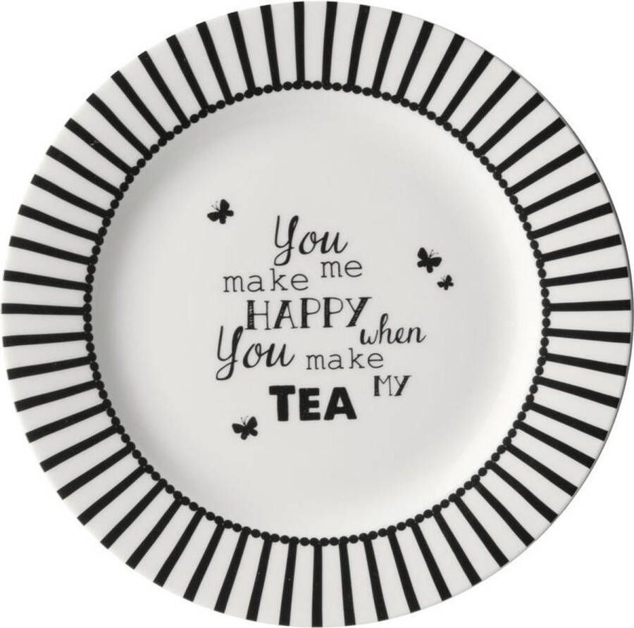 Dutch Rose Amsterdam Dutch Rose Gebakbord Happy Tea Ø18cm Set van 4