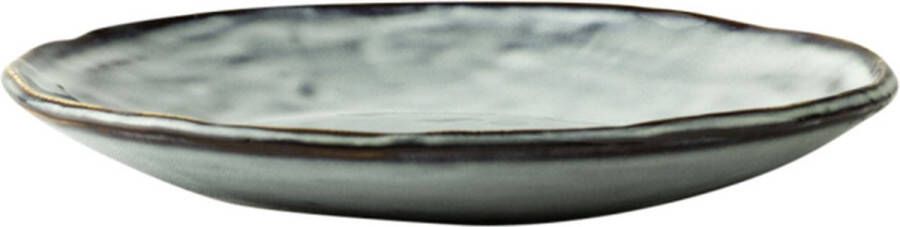 Dutch Rose Organic Borden Plat Ø 17cm Stoneware Handgemaakt Blauw
