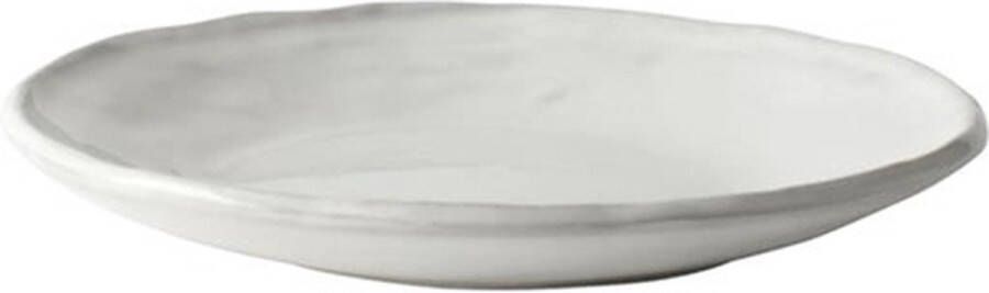 Dutch Rose Organic Borden Plat Ø 17cm Stoneware Handgemaakt Wit