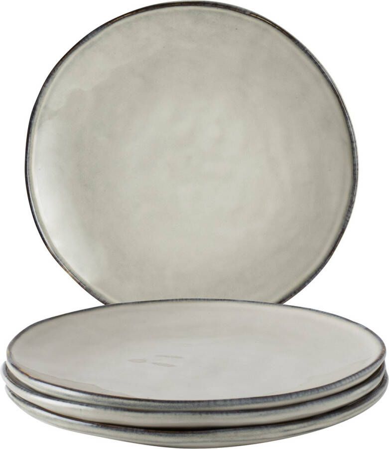 Dutch Rose Organic Borden set van 4 Ø 26 5cm Creme Kerst Servies