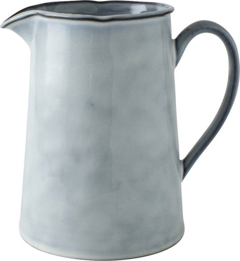 Dutch Rose Organic Waterkan 1.6 Liter Stoneware Handgemaakt Blauw