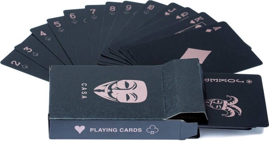 Dutch Shippings Speelkaarten Waterdicht Flexibel Pokerkaarten Playing Cards Zwart + Goud Zilver Waterdichte Speelkaarten Plastic Speelkaarten