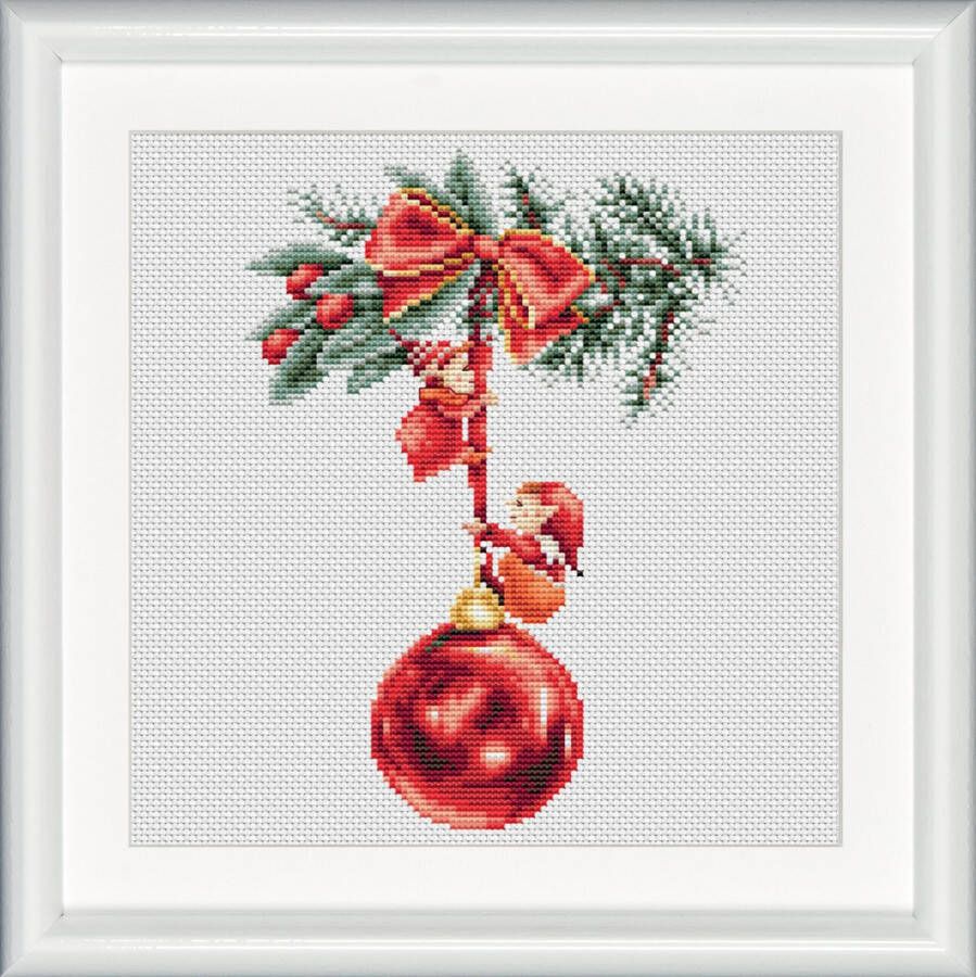 Dutch Stitch Brothers DIY borduurpakket DSB018A Kerst Elf Aida Black 25 x 25 cm