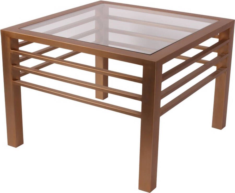Dutch Style side table dubai square | matte gold | 70x70x50 cm goud 70x70x50