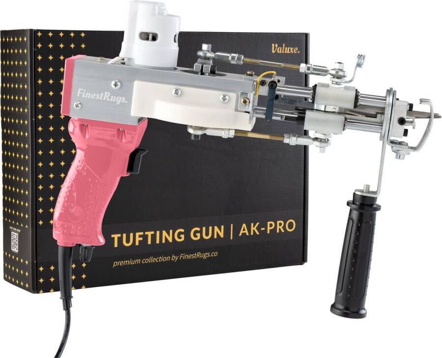 Dutch Tufting Gun AK-PRO 2 in 1 Tuftpistool Cut & Loop Pile (AK-1 & AK-2) Beginnerspakket Tapijt Maken Met Tufting Cloth Doek Tuften textiel roze