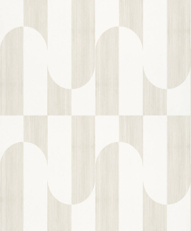 Dutch Wallcoverings Duch Wallcoverings Asperia- Gael wit zilver vliesbehang 10m x 53cm A55701