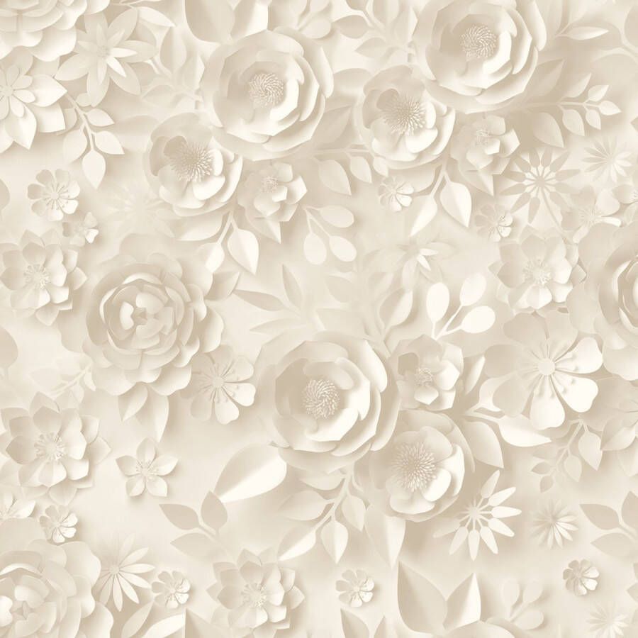 Dutch Wallcoverings Duch Wallcoverings My Kingdom- Roses beige vliesbehang 10m x 53cm M446-07