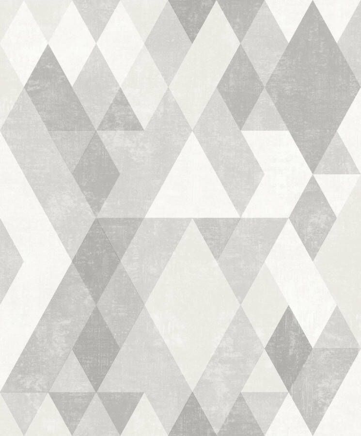 Dutch Wallcoverings Hexagone ruit grijs modern (vliesbehang grijs)