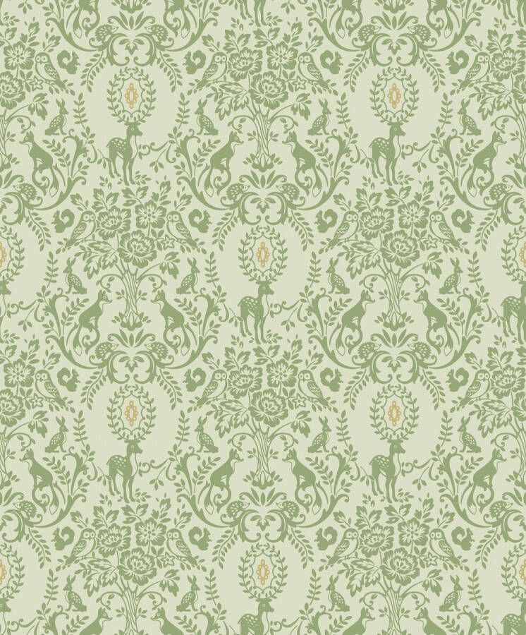 Dutch Wallcoverings Little Kids- Lapin groen beige vliesbehang 10m x 53cm JS3312