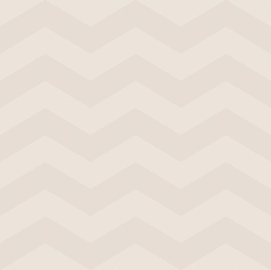 Dutch Wallcoverings Little Ones Chevron wit beige golfmotief (vliesbehang beige)